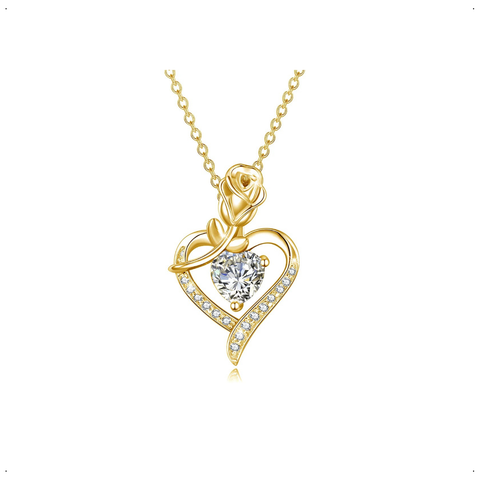 Collar Rosa Corazón 1 CT - CO0002C Collar Rosa Corazón 1 CT - CO0002C