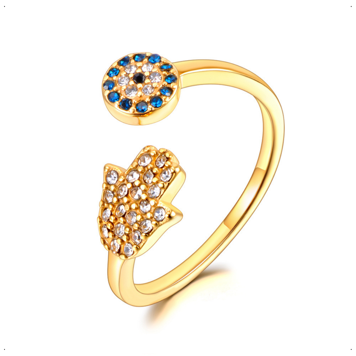 Anillo ojo mano de fatima Dorado