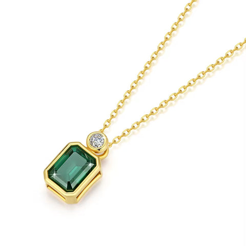 Collar corte cuadrado esmeralda 2 CT - C00003C Collar corte cuadrado esmeralda 2 CT - C00003C
