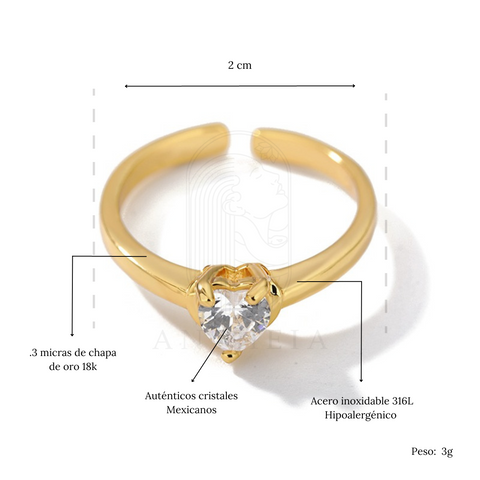 Anillo liso corazón Anillo liso corazón