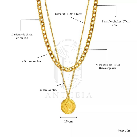 Collar choker moneda