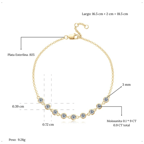 Pulsera Lunara Moissanita 0.9 CT - PO0002P