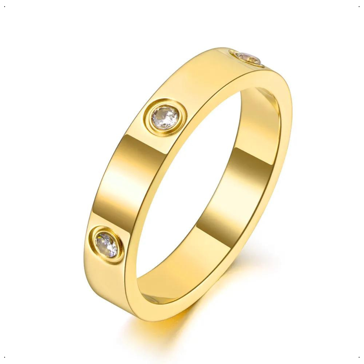 Anillo liso cristales
