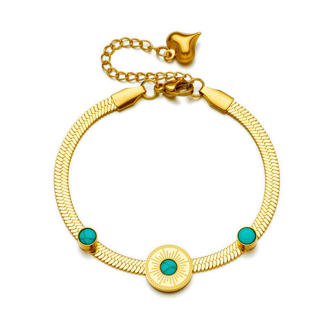 Pulsera cadena circulo piedras