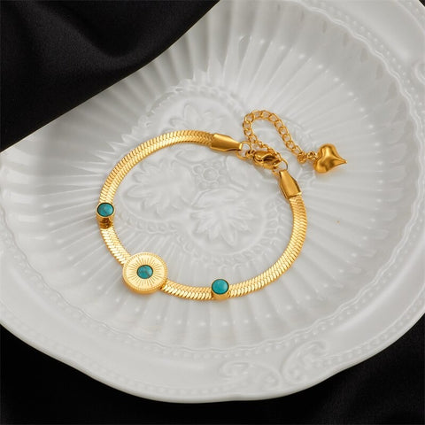 Pulsera cadena circulo piedras