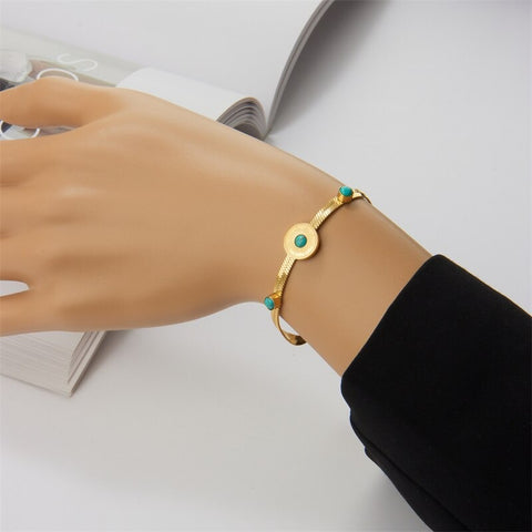 Pulsera cadena circulo piedras