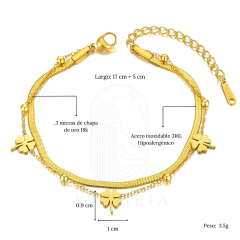 Pulsera cadena flor de loto