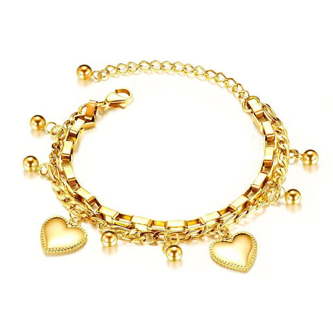 Pulsera corazones eslabones