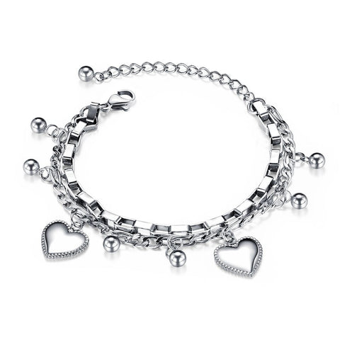 Pulsera corazones eslabones